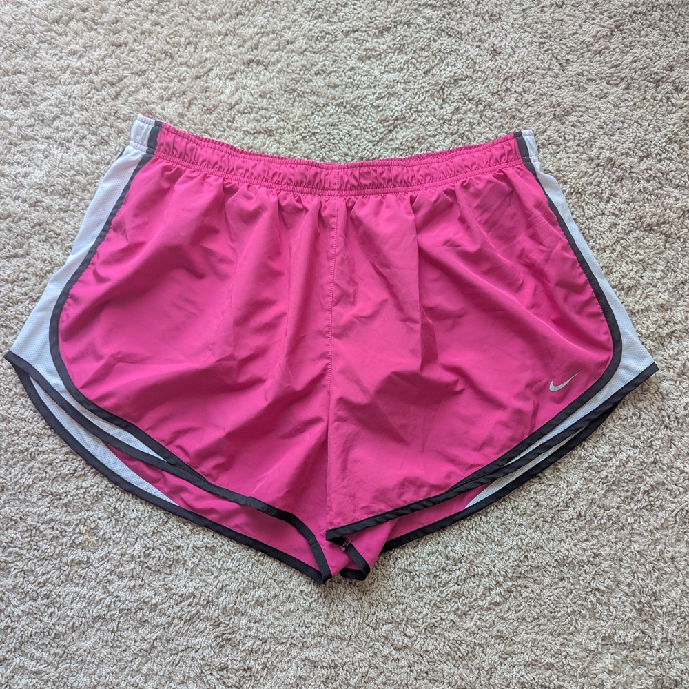 Nike Pink and Gray Athletic Shorts Moisture-Wicking Lightweight